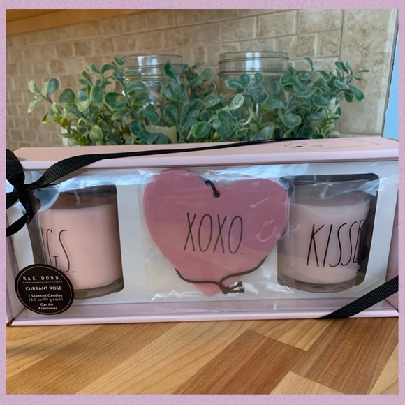 Rae Dunn Other - RAE DUNN 3PC “HUGS/KISSES/XOXO” SCENTED CANDLE SET